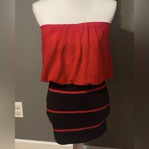 Body Central Red and Black Bodycon Dress